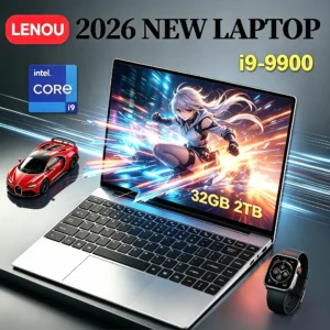LENOU 2026 Portátil Gaming 15.6" Intel Core i9-9900 32GB 2TB SSD Windows 11 Ultra Delgado Oficina Estudio Notebook 1920*1080 FHD