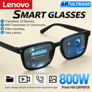 Lenovo AI Smart Glasses 8MP HD Camera Bluetooth