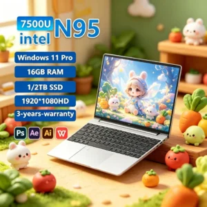 2026 Sagacious Original 15.6" Laptop N95 FHD IPS Display 120 Hz Diminutive Ultralear Screen 7500mAh 32GB/2TB SSD Polished