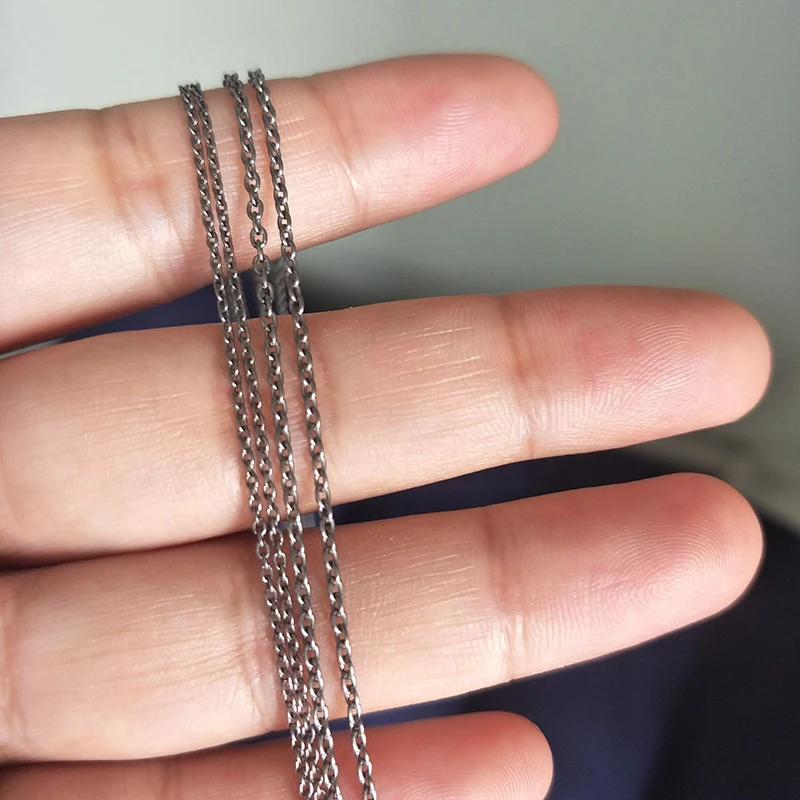 1.2mm 1.5mm Pure Titanium Chain Necklace 18-22 Inch - Image 6