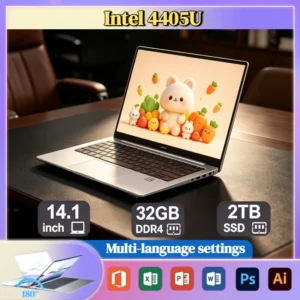 Ultra Slim 14.1 Inch Laptop Intel Pentium 4405U 2.1GHz 2C4T 16GB DDR4 2TB SSD 1920x1080 Gaming Office Study Pro Max Unit