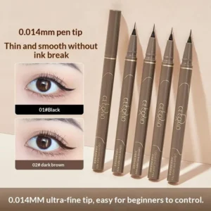 Liquid Eyeliner 0.01mm Super Slim Waterproof Silkworm Eyeliner Quick-drying Sweatproof Long Lasting No Smudging Eye Makeup
