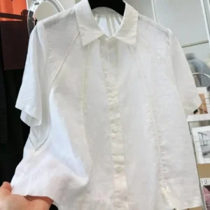 French Style Hollow Out Spliced Blouse Women Thin Luxury Elegant Short Sleeve Shirt Fashion Design Sense Ladies Tops