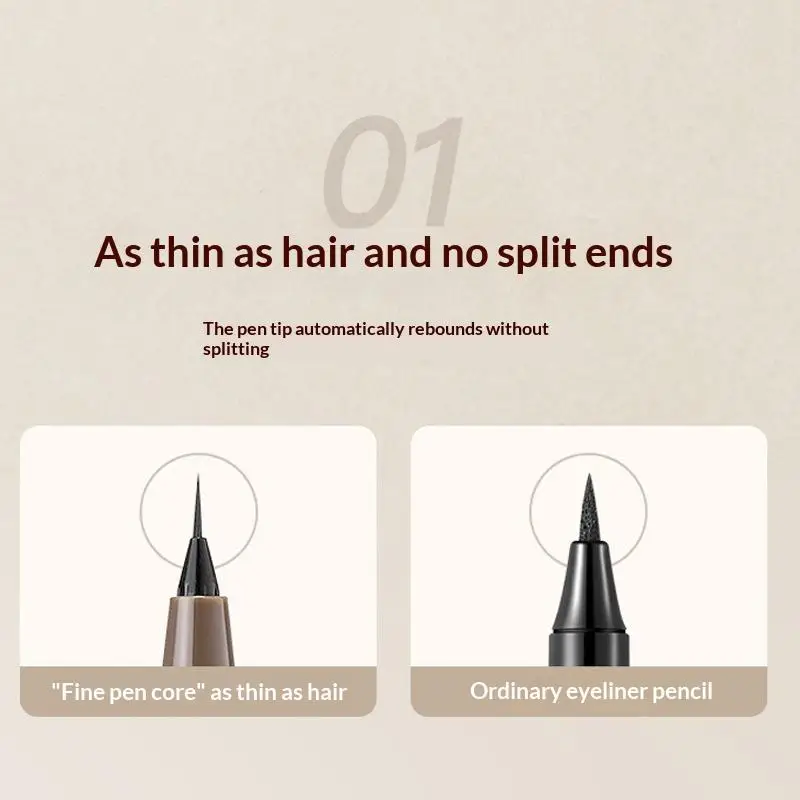 Liquid Eyeliner 0.01mm Super Slim Waterproof Silkworm Eyeliner Quick-drying Sweatproof Long Lasting No Smudging Eye Makeup - Image 3