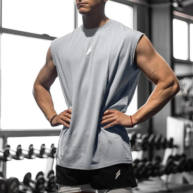 Nouveau débardeur de sport d'été pour hommes, respirant, ample, en maille, sans manches, à séchage rapide, vêtement de fitness masculin - Image 5