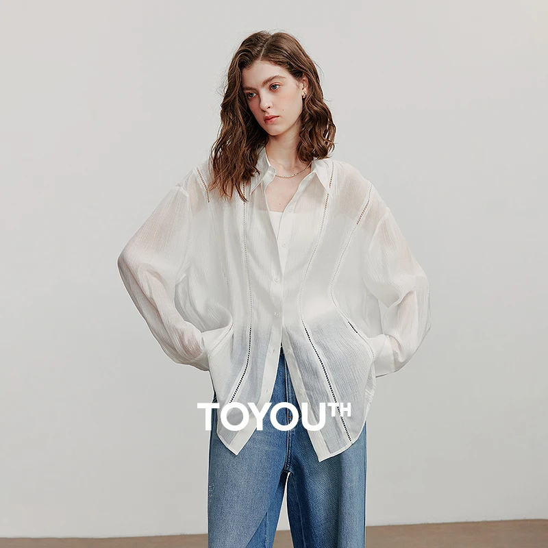 TOYOUTH Women Blouse Shirt 2025 Summer Short Sleeve Fashion Tops 8522020