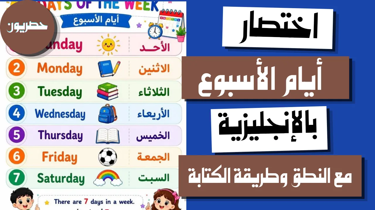 اختصار أيام الأسبوع بالإنجليزية مع النطق وطريقة الكتابة